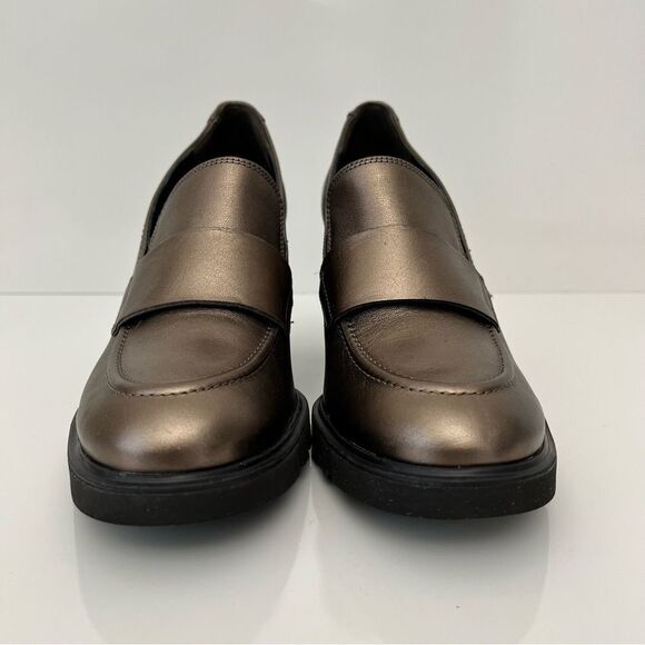 PAUL GREEN Nina Loafer Pump in Grunge Metallic Leather Size 10 NEW - Picture 7 of 14